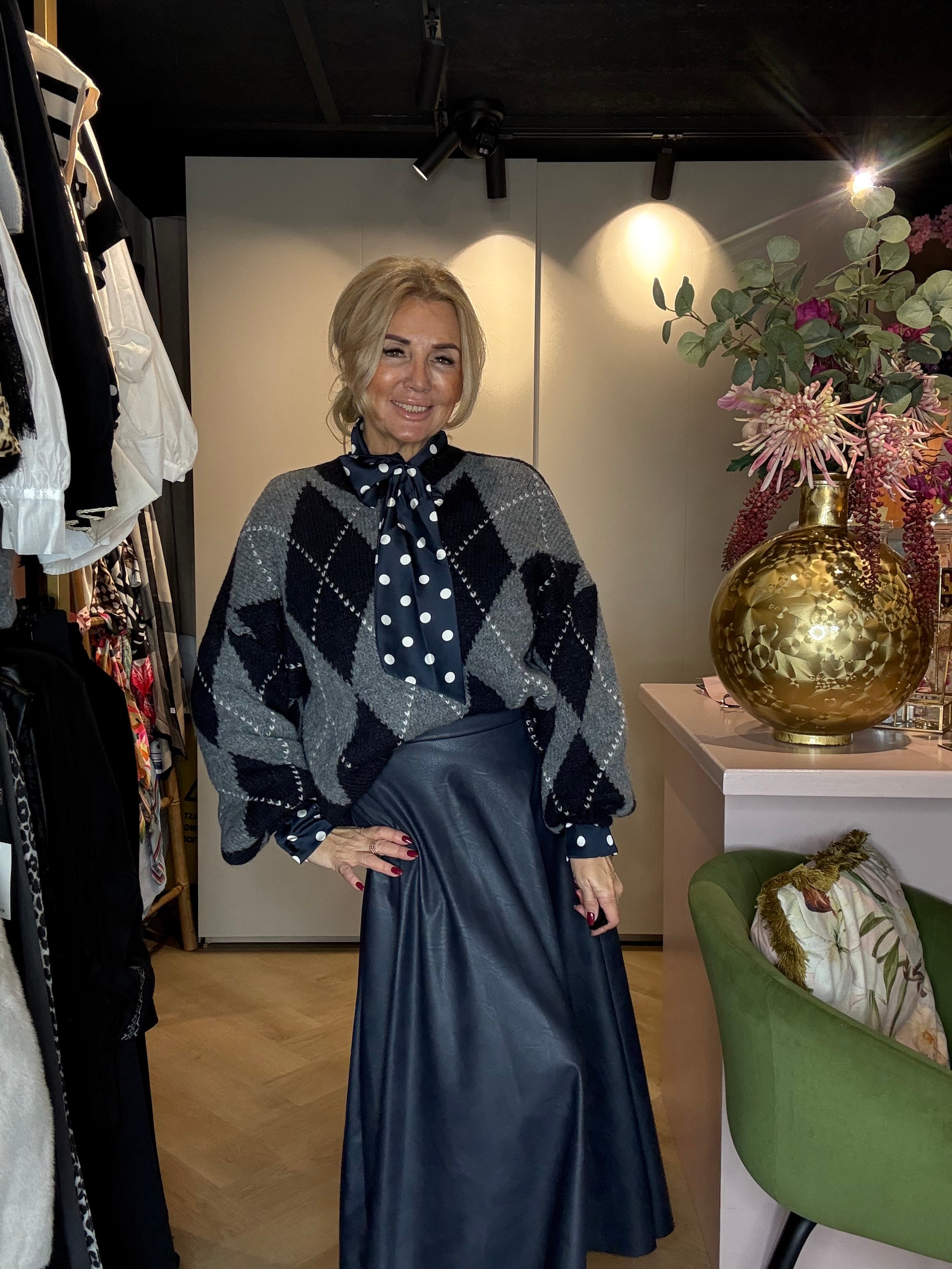 Rok Donkerblauw Puh Leatherlook